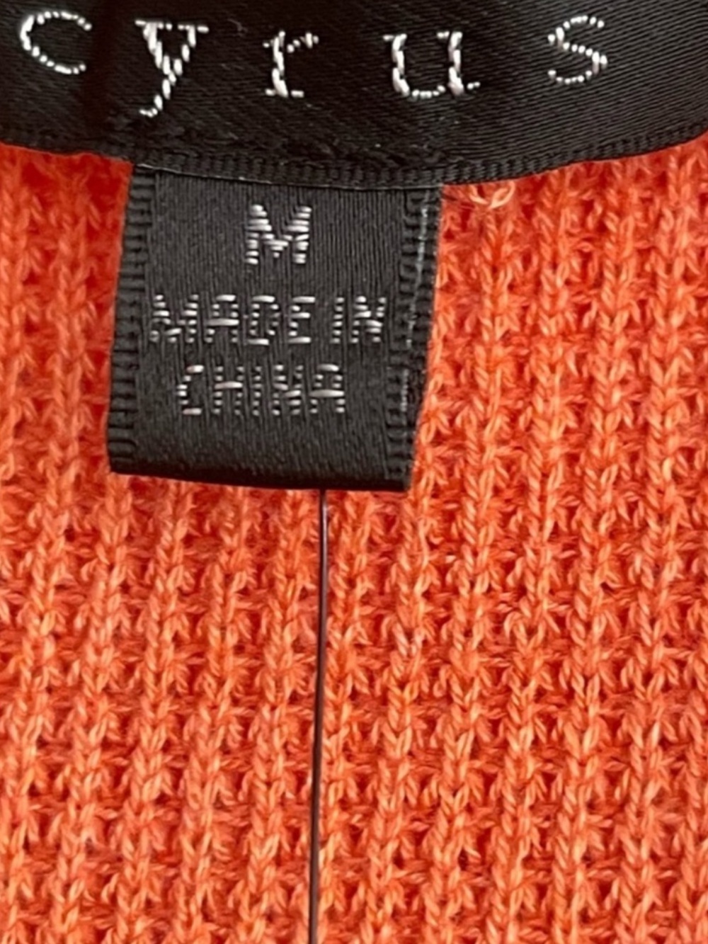 NEW Cyrus Hooded Cardigan Sweater Waffle Knit Pockets Melon Orange Size M - Picture 5 of 9